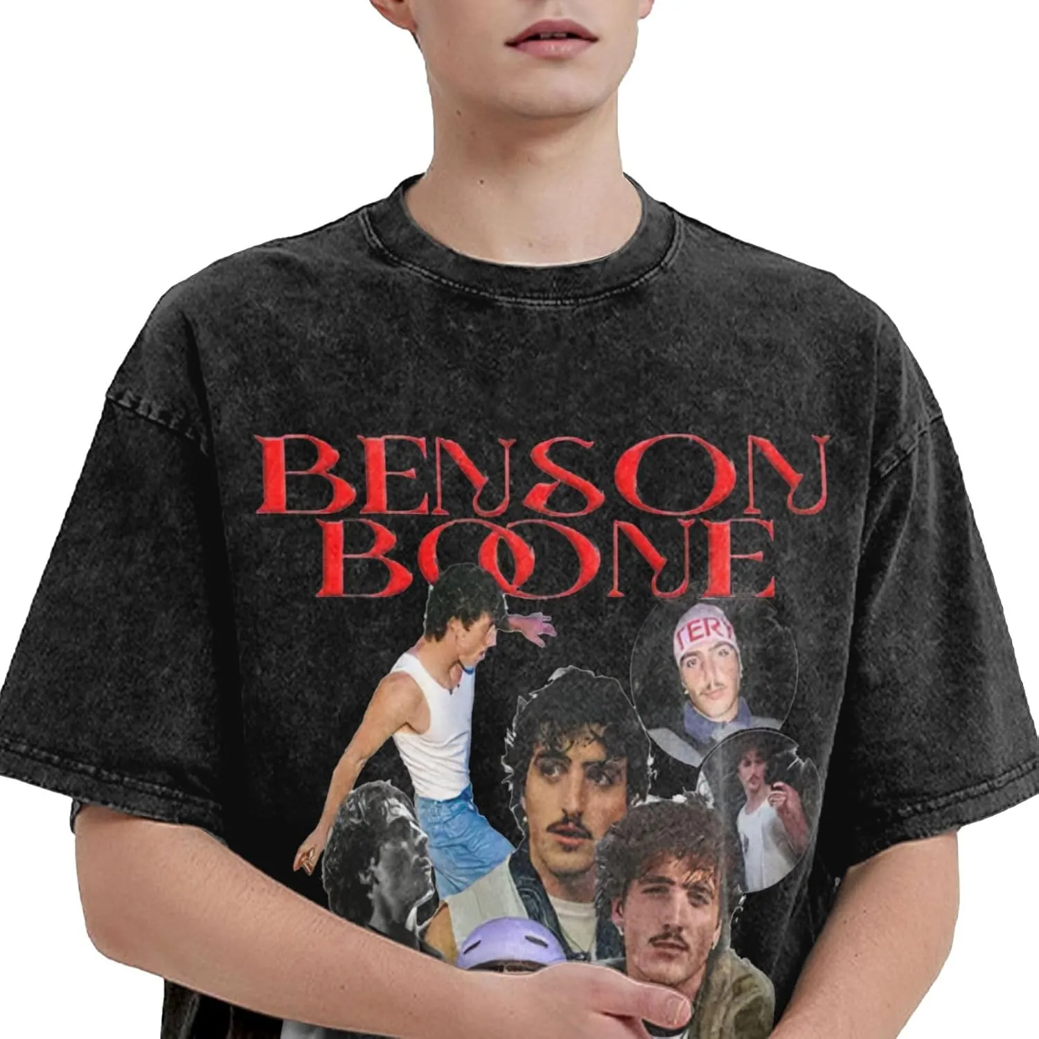 Men's Vintage Oversized Fashion Drop Shoulder T-Shirts Loose Tees Top