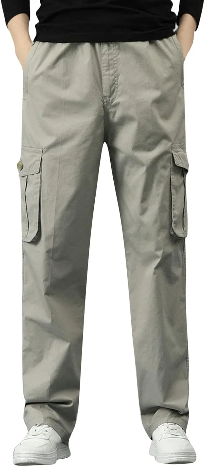 Mens Workout Cargo Sweatpants for Mens Mens Heavyweight Fleece Jogger Pants Drawstring Trousers Stretch Elastic Waist