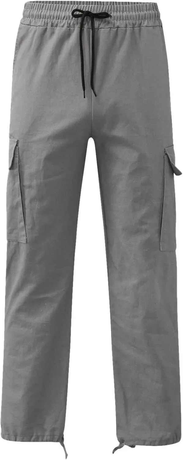 Mens Workout Cargo Sweatpants Pants Big and Tall Men's Elastic Waist Work Pants Loose Fit Lightweight Workwear Casual