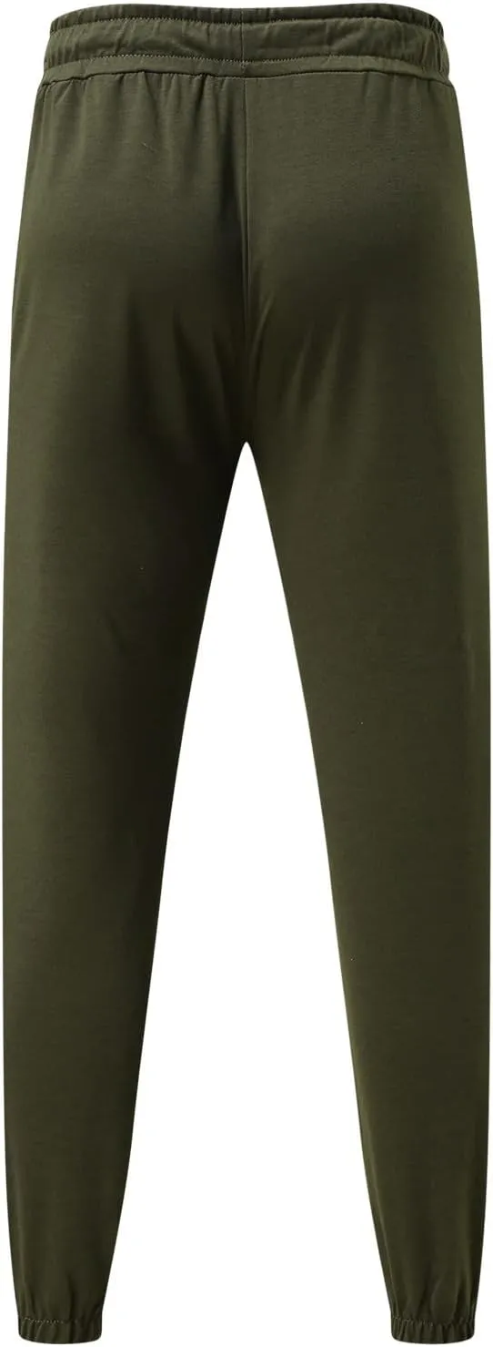 Mens Workout Cargo Sweatpants Stretch Elastic Waist Multiple Pockets Sports Pants Fitness Sports Trousers Men's Cargo