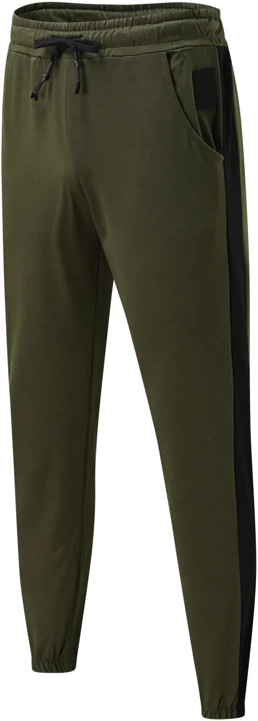Mens Workout Cargo Sweatpants Stretch Elastic Waist Multiple Pockets Sports Pants Fitness Sports Trousers Men's Cargo
