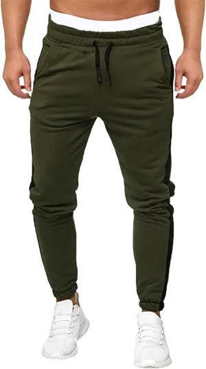 Mens Workout Cargo Sweatpants Stretch Elastic Waist Multiple Pockets Sports Pants Fitness Sports Trousers Men's Cargo