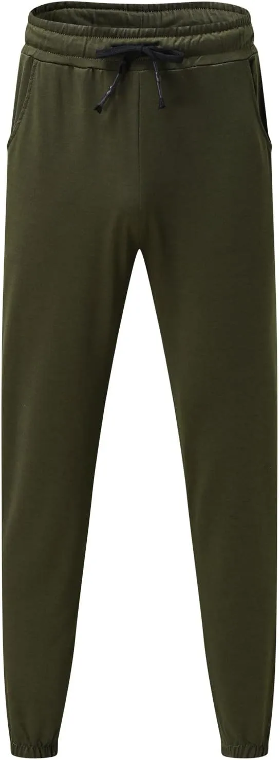 Mens Workout Cargo Sweatpants Stretch Elastic Waist Multiple Pockets Sports Pants Fitness Sports Trousers Men's Cargo