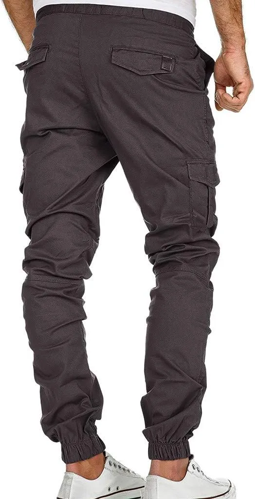 Mens Workout Cargo Sweatpants Trousers Slim Fit Stretch Pants Plaid Sweatpants Mens Fashion Joggers Sports Pants Mens