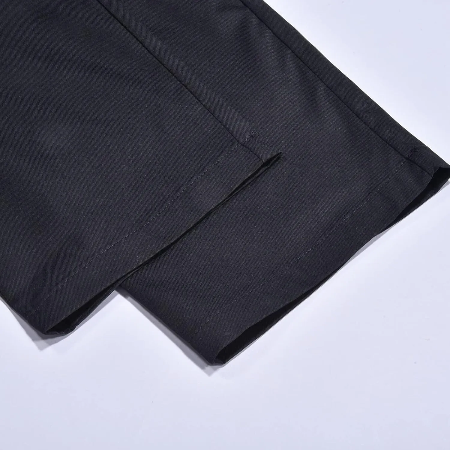 Men's Workwear Pants Pure Washed Solid Multi-Pocket Straight-Leg Cargo Trousers