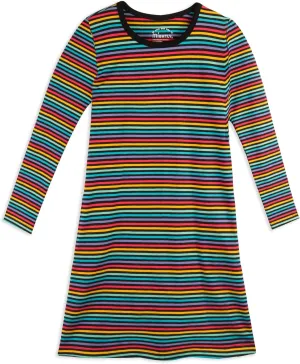 Mightly Girls' Basic Long Sleeve T-Shirt Dress | 95% Organic Cotton, Colorful T-Shirt Dress for Kids, School, Parties & Play