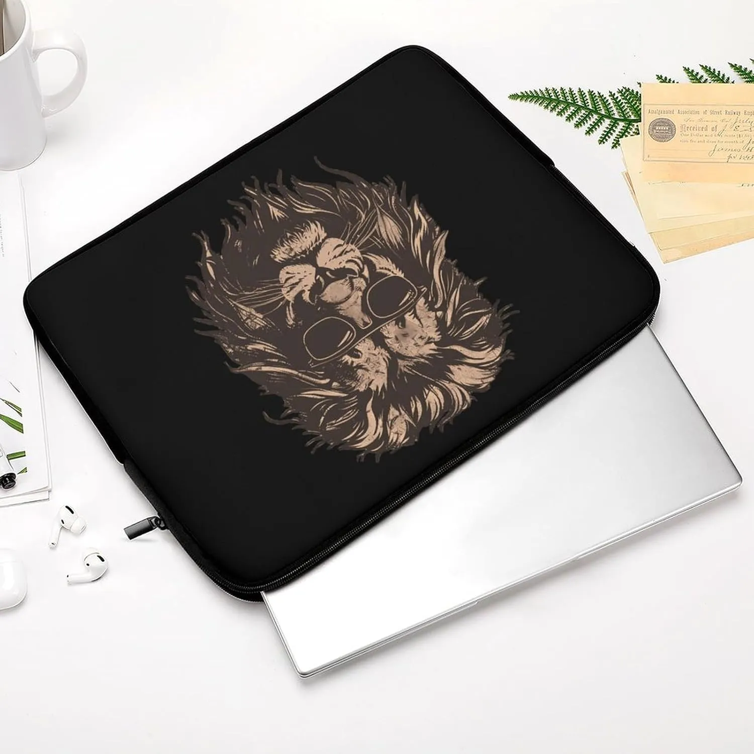 Mr. Lion 80s Personalized Laptop Bag Business Casual Laptop Cases Slim Computer Bag Briefcase