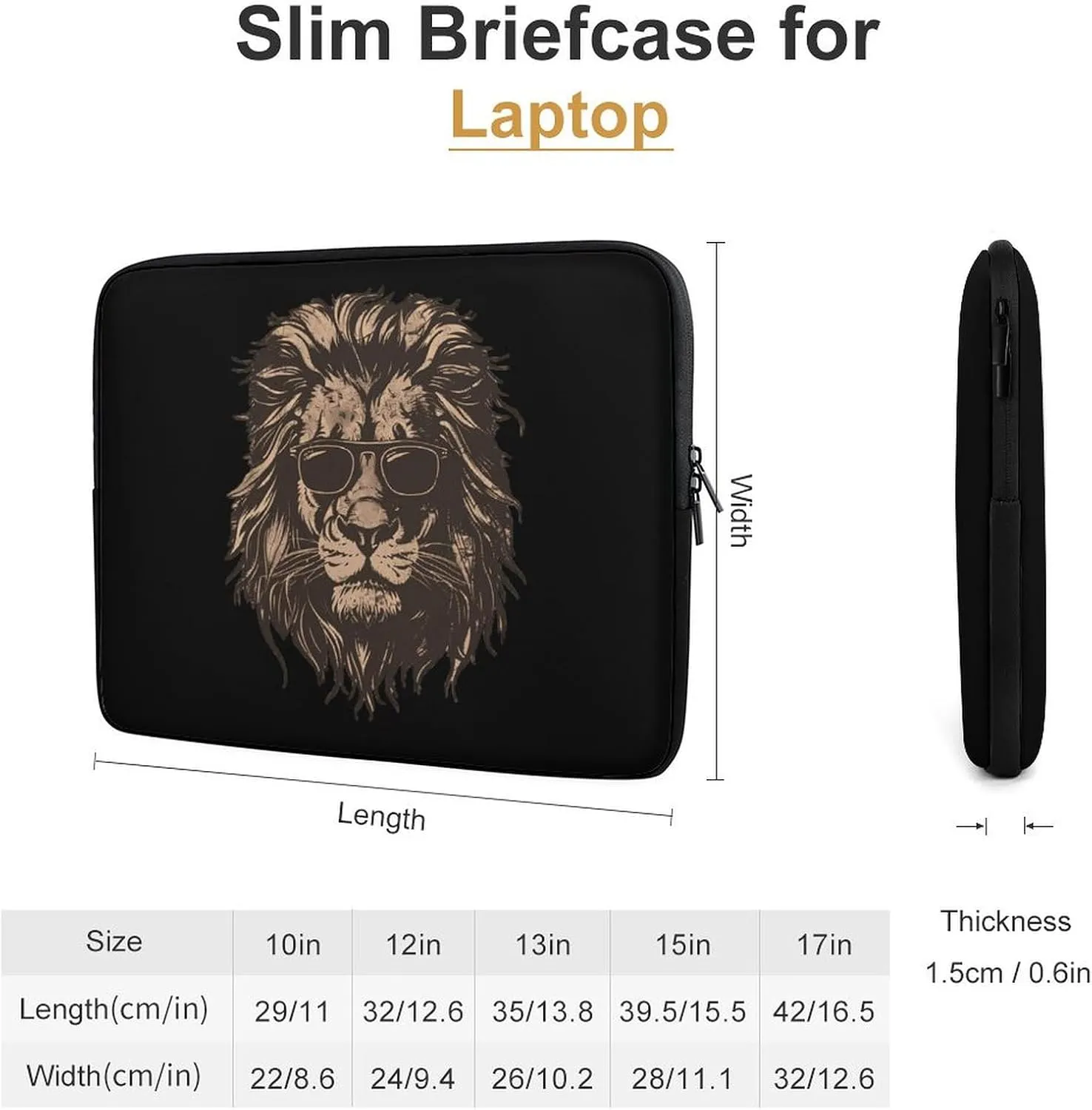 Mr. Lion 80s Personalized Laptop Bag Business Casual Laptop Cases Slim Computer Bag Briefcase