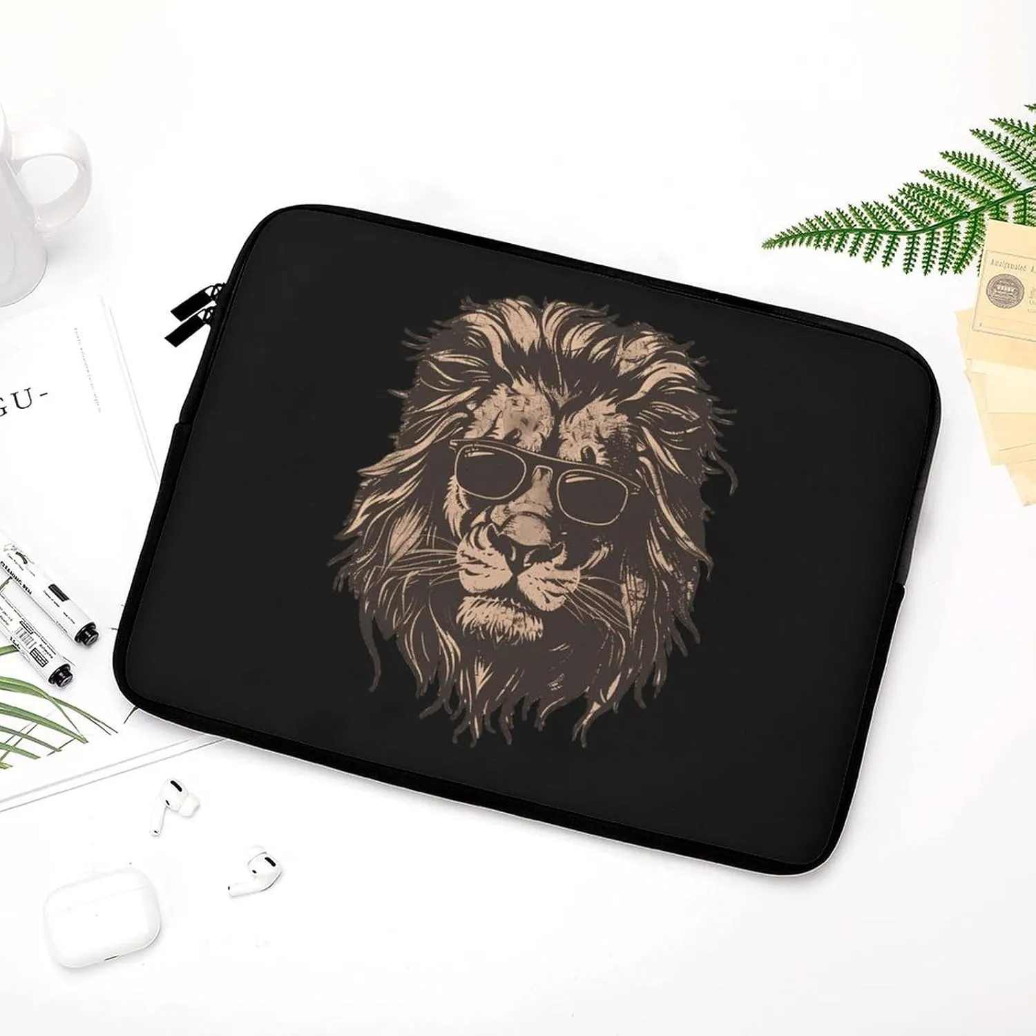 Mr. Lion 80s Personalized Laptop Bag Business Casual Laptop Cases Slim Computer Bag Briefcase