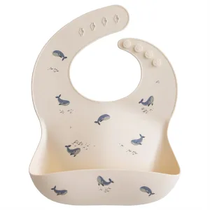 Mushie Whales Silicone Bib