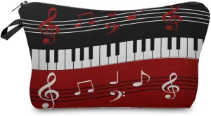 Musical Note Piano Cosmetic Bag for Women Cute Small Makeup Bag for Purse Travel Toiletry Zipper Pouch for Girls Gift for Music Lovers Musical Note Piano Makeup Bag for Her