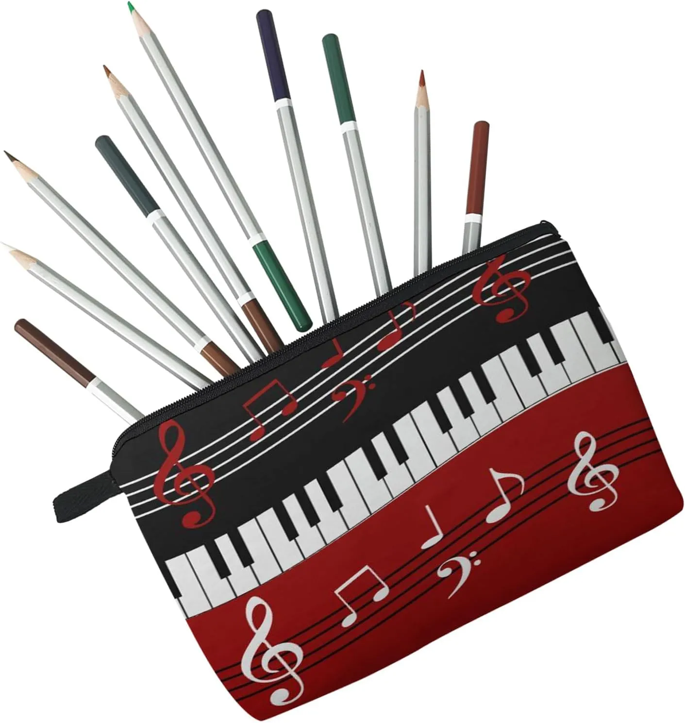 Musical Note Piano Cosmetic Bag for Women Cute Small Makeup Bag for Purse Travel Toiletry Zipper Pouch for Girls Gift for Music Lovers Musical Note Piano Makeup Bag for Her