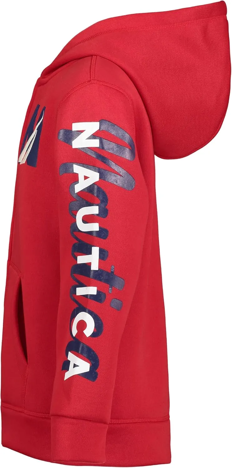 Nautica Boys' Long Sleeve Fleece Full Zip Hoodie, Comfortable, Relaxed Fit