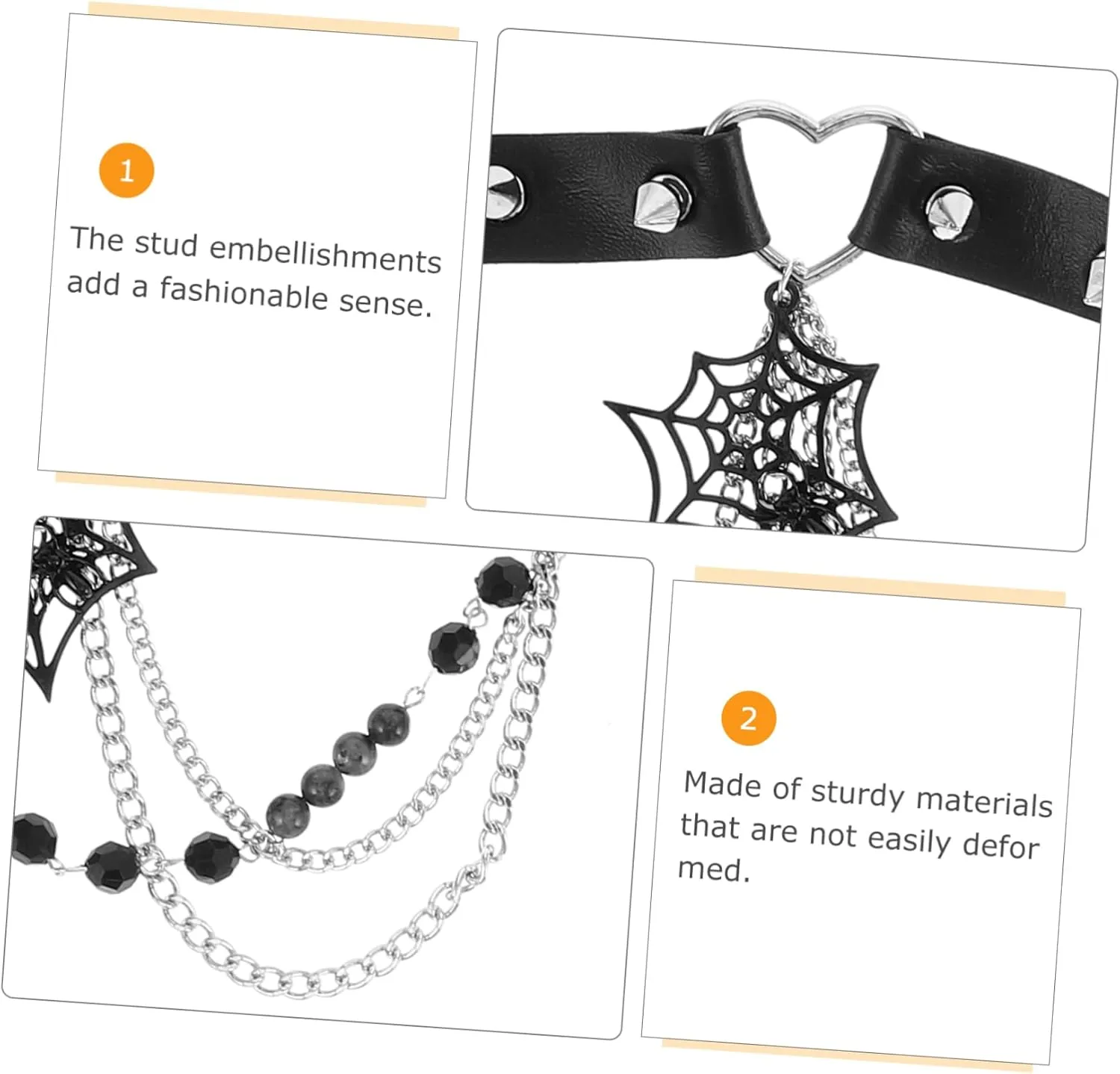 NOLITOY Tassel Spider Necklace Halloween Spider Necklace for Women Spider Web Jewelry Halloween Spider Jewelry