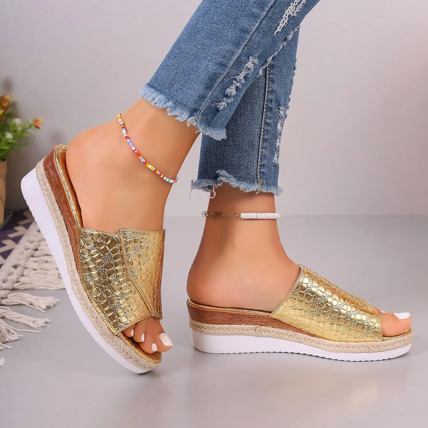Non Slip Platform Sandals for Women Women's Casual Platform Open Toe Wedge Sandal Elegant Sandals for Women