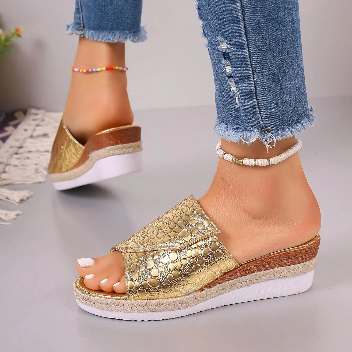 Non Slip Platform Sandals for Women Women's Casual Platform Open Toe Wedge Sandal Elegant Sandals for Women
