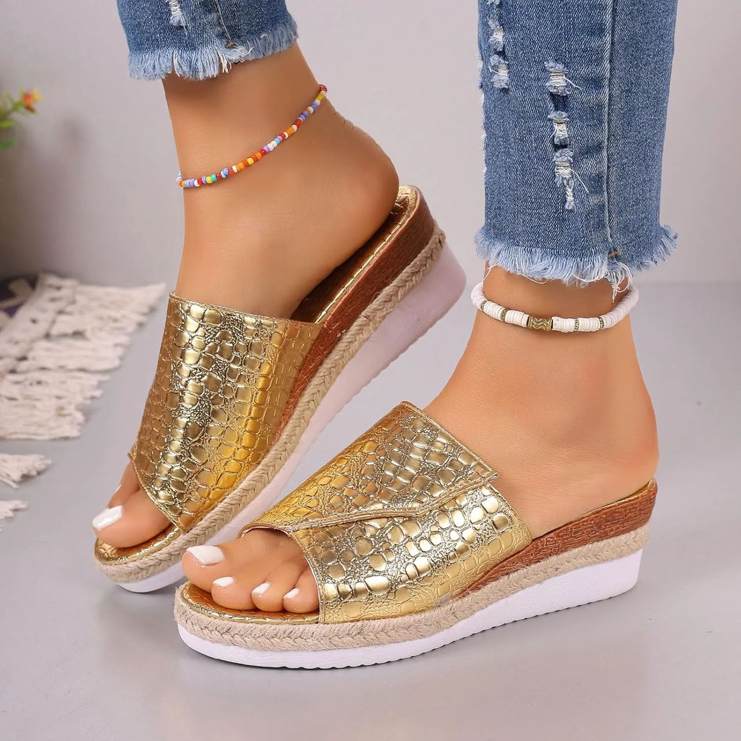 Non Slip Platform Sandals for Women Women's Casual Platform Open Toe Wedge Sandal Elegant Sandals for Women
