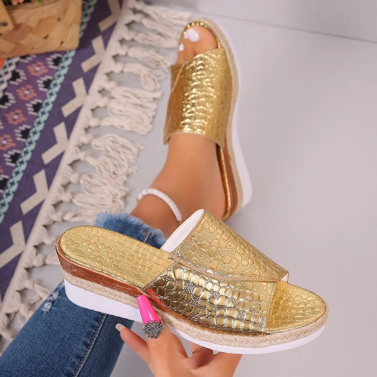 Non Slip Platform Sandals for Women Women's Casual Platform Open Toe Wedge Sandal Elegant Sandals for Women