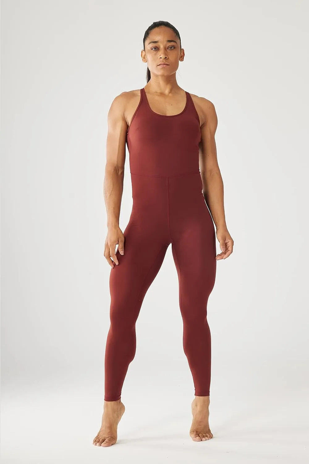 ONGASOFT Women's One Piece Jumpsuit for Workout Yoga Dance Strappy Athletic Bodysuit Open Back Rompers