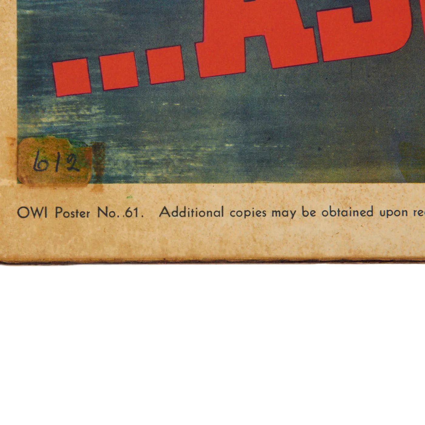 Original U.S. WWII Seafood Industry “Assets to Victory” War Production Poster - 20" x 27 ¾”