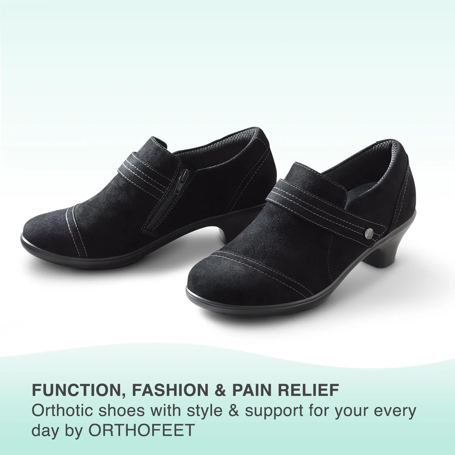 Orthofeet Women's Orthopedic Leather Eva Wedge Shoe for Foot Pain Relief