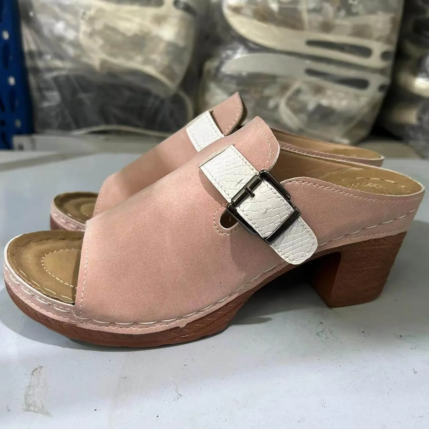 Orthopedic Heels for Women Comfy Chunky Block Sandals with Arch Support Slip on Heels Dressy Summer Pumps Shoes 2025