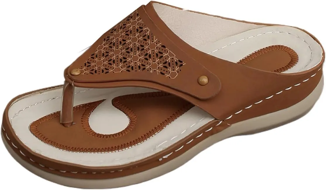 Orthopedic Sandals for Women Arch Support Wedge Flip Flops Y2k Summer Dressy Comfortable Sandals Cushion Footbed Platform Sandal Non-Slip Beach Shoes