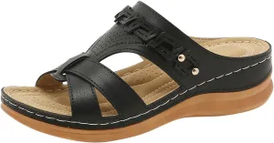Orthopedic Shoes for Women Wide Width Slip Resistant Black Orthotic Sandals Women Diabetic Sandals for Women Wedges Orthopaedic Shoes for Women Black Platform Sandals Womens Strappy Sandals Heels