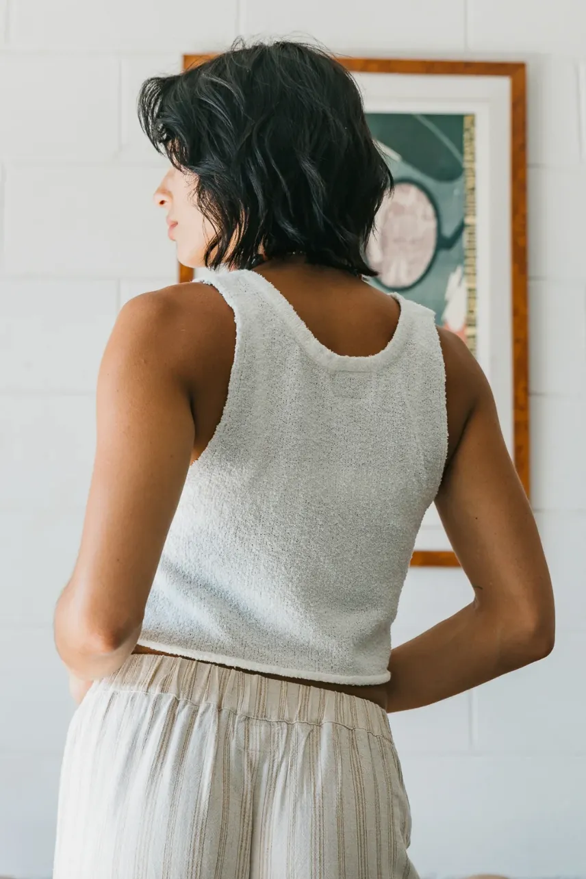 Ottway Maya - White Textured Rib Knit Tank