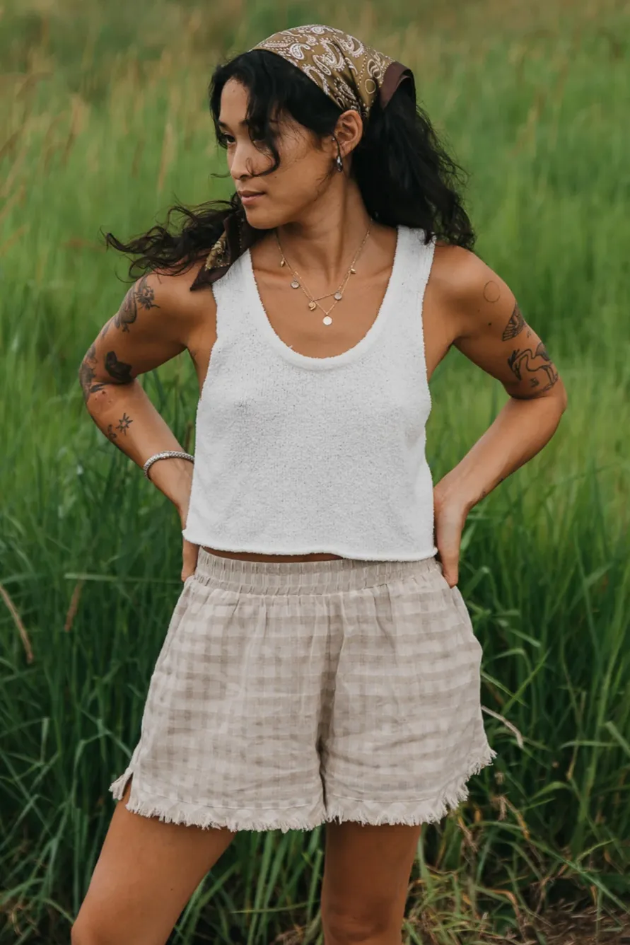 Ottway Maya - White Textured Rib Knit Tank