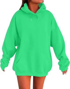 Oversized Hoodies For Women Plus Size Long Sleeve Drawstring With Pockets Pullover Sweatshirt Trendy Winter Clothes