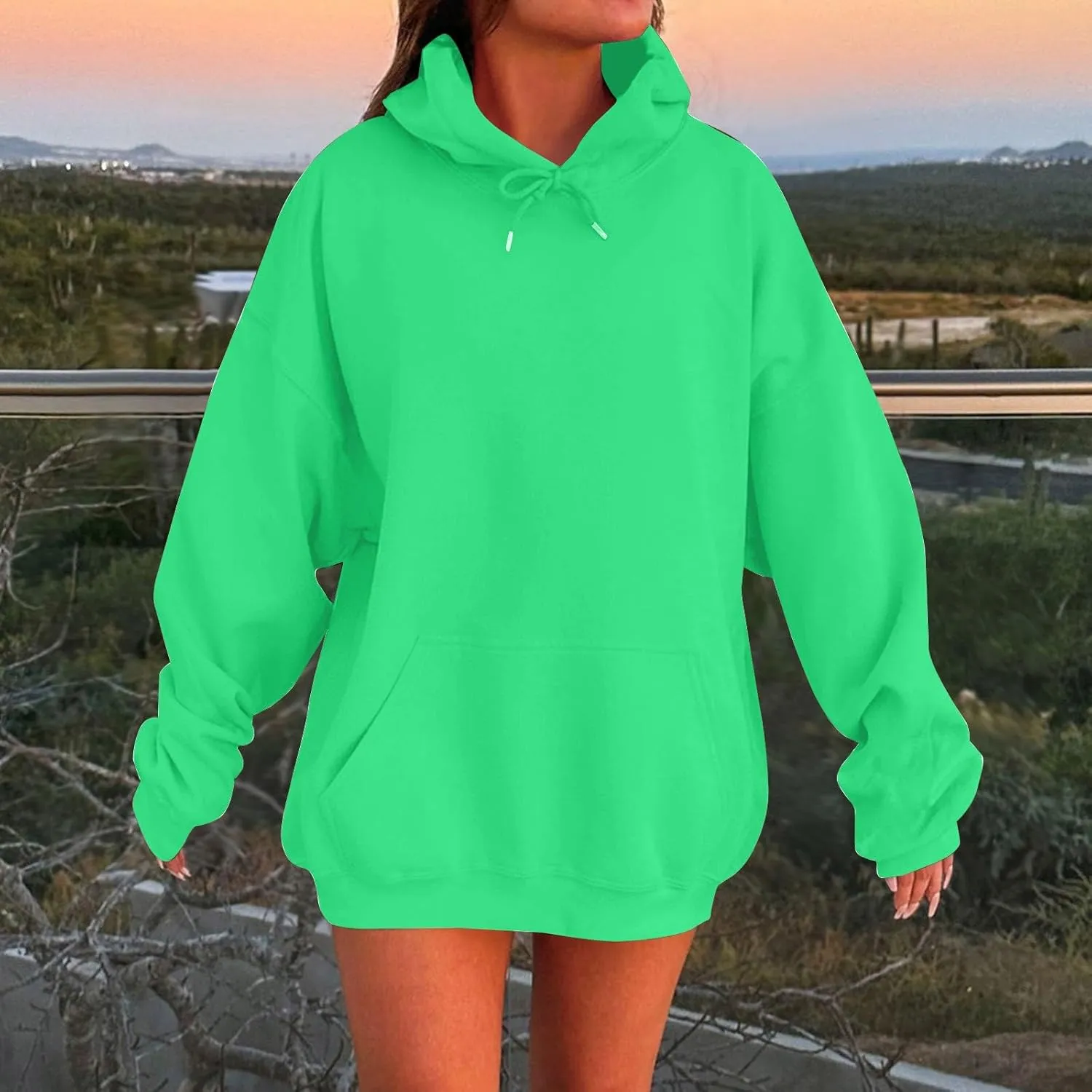 Oversized Hoodies For Women Plus Size Long Sleeve Drawstring With Pockets Pullover Sweatshirt Trendy Winter Clothes