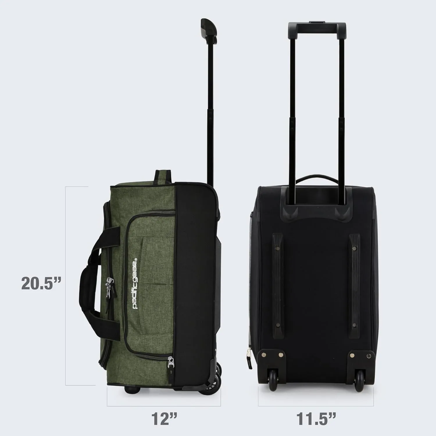 Pacific Gear Rolling Duffel Bag with Wheels, Luggage, Hockey, Sports, XL, Rollers, Heavy Duty 21"