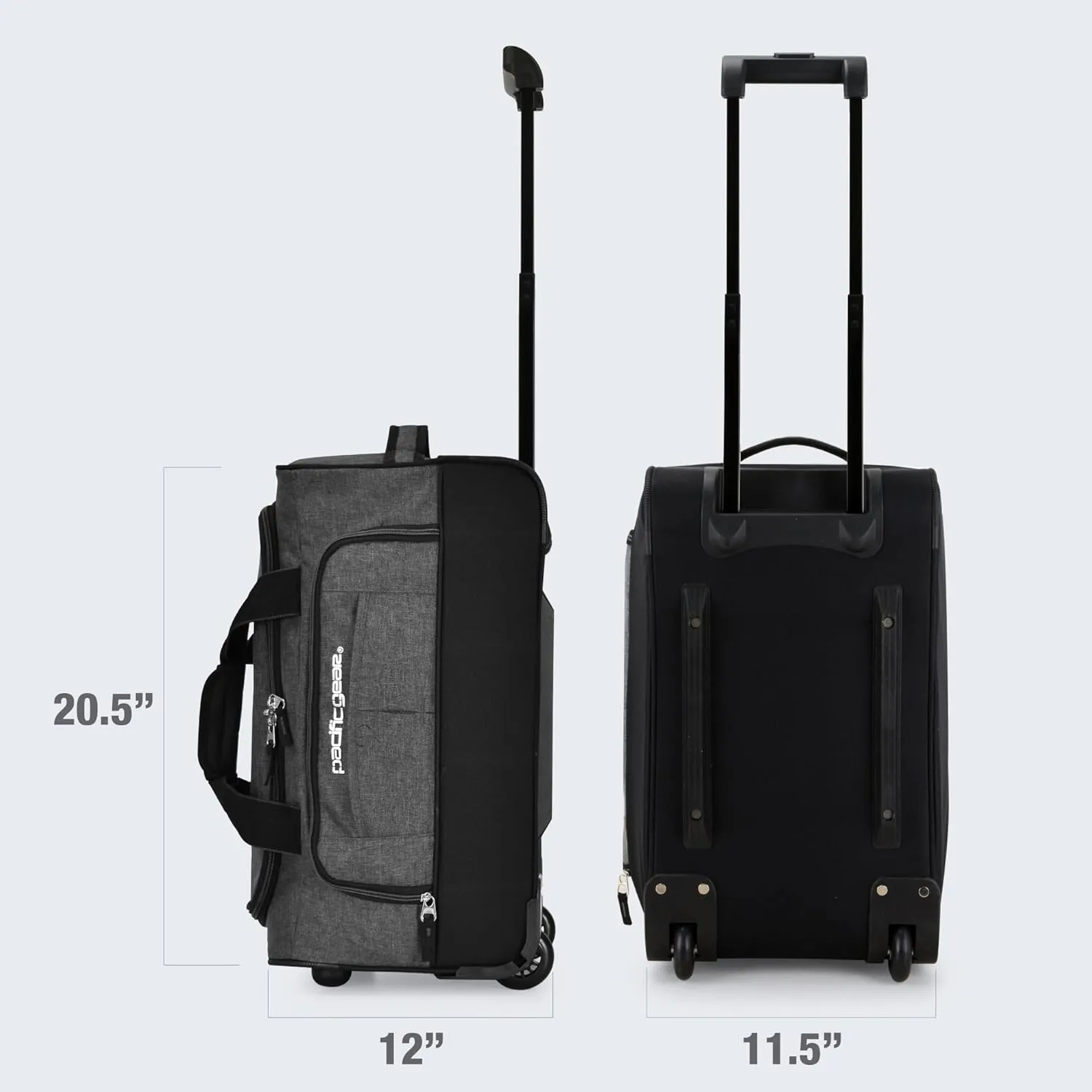 Pacific Gear Rolling Duffel Bag with Wheels, Luggage, Hockey, Sports, XL, Rollers, Heavy Duty 21"