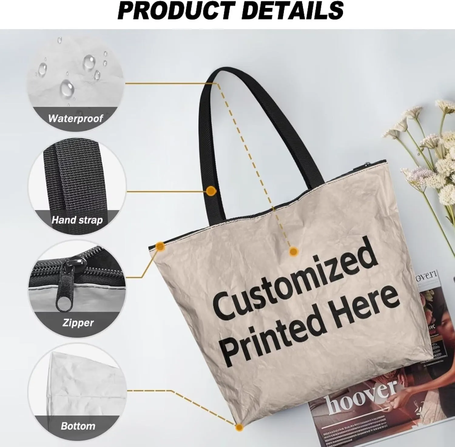 Paper Carving Tiger Women Tote Paper Bag Halloween Skeleton Foldable Tote Bag, Tie Dye Large Work Commute Bags