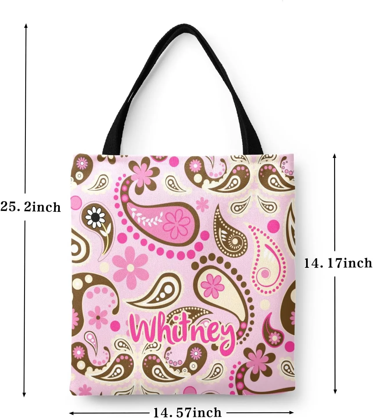 Personalized Customized Large Commuter Bag,Shopping Bag,Handheld Canvas for Adults,Gift Bag, Birthday,Christmas