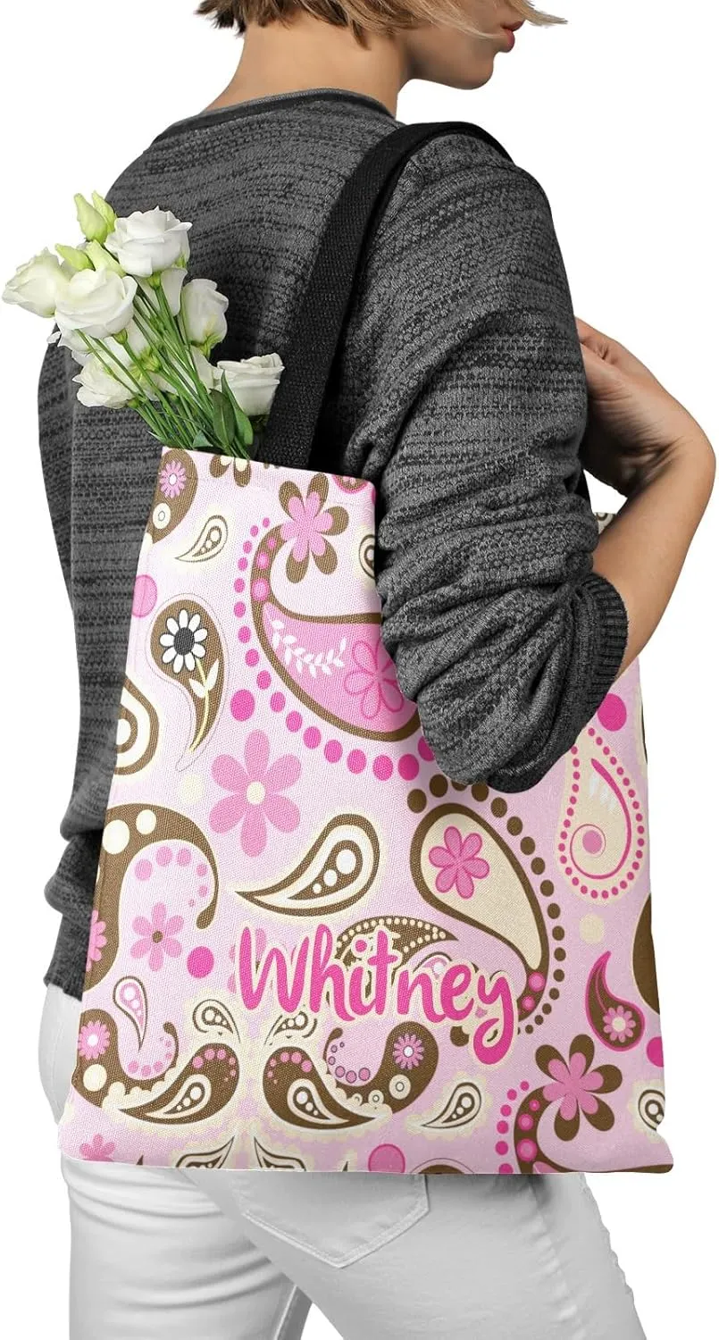 Personalized Customized Large Commuter Bag,Shopping Bag,Handheld Canvas for Adults,Gift Bag, Birthday,Christmas