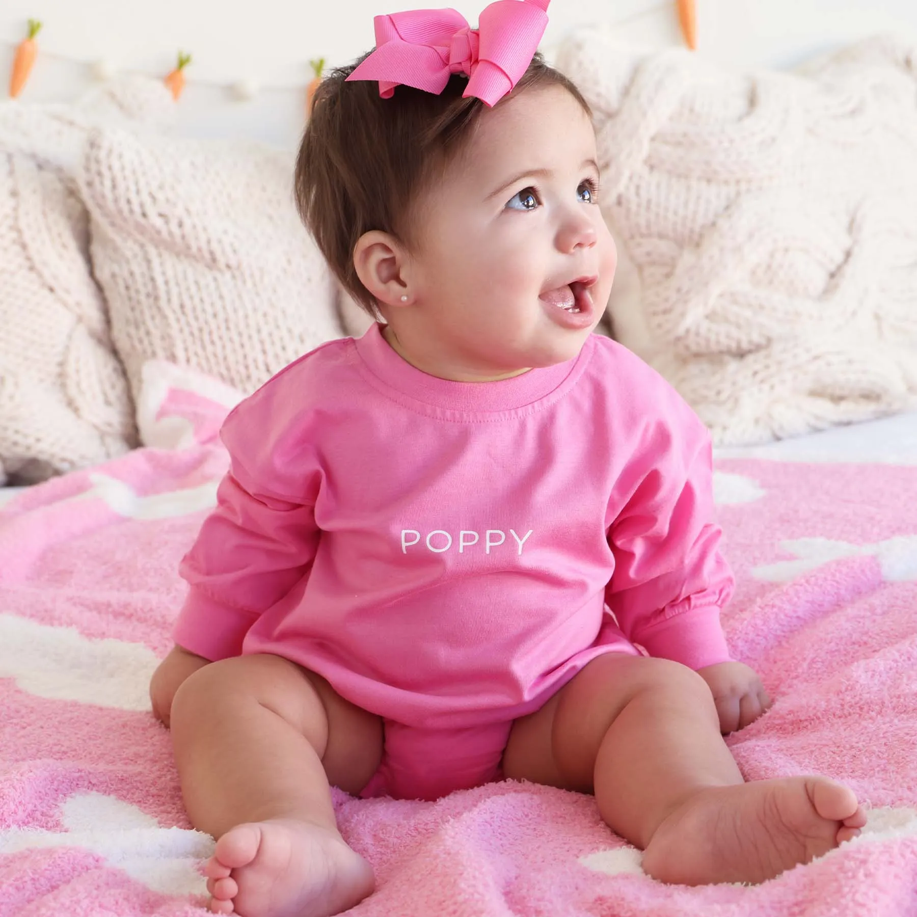 Personalized Long Sleeve Bubble Romper | Spring