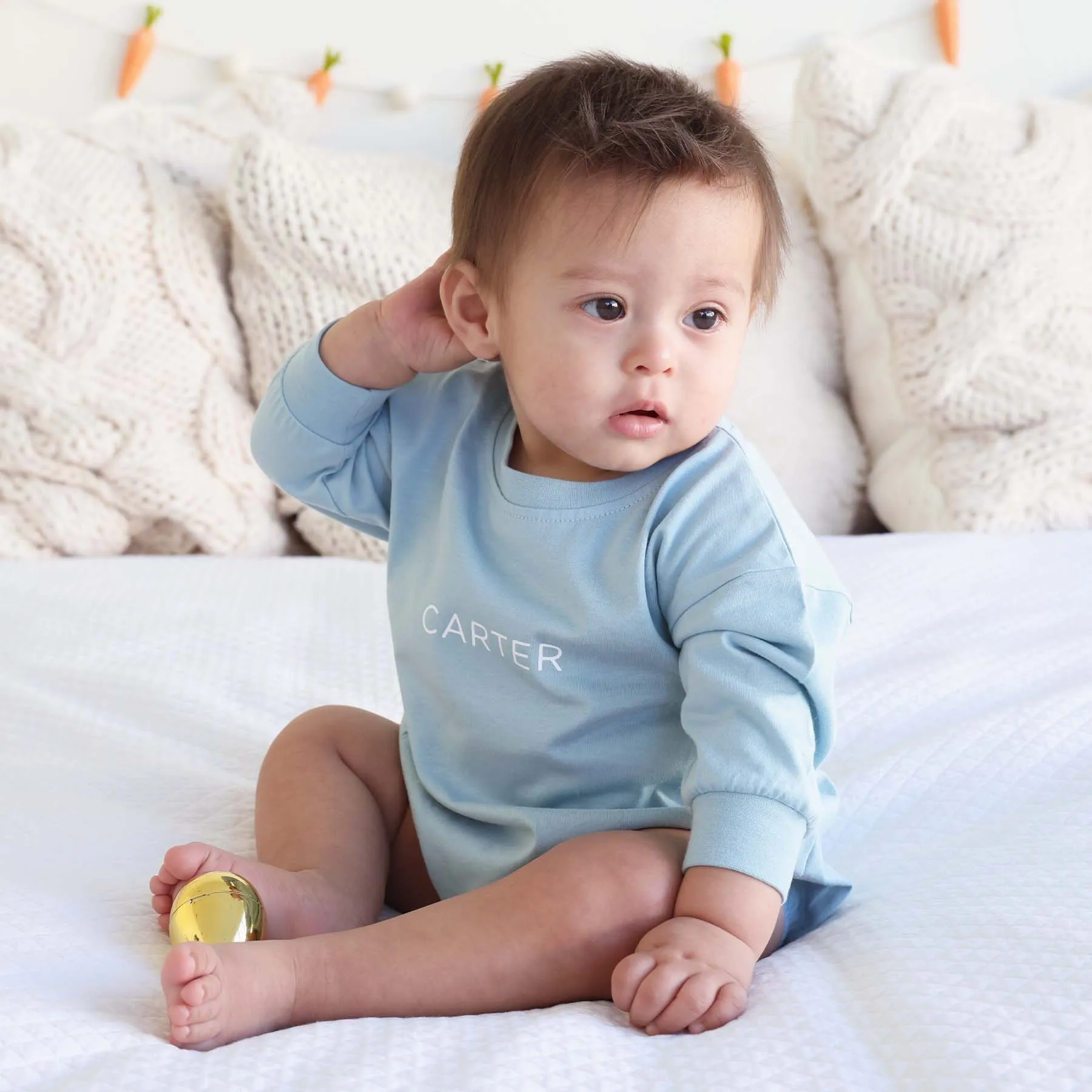 Personalized Long Sleeve Bubble Romper | Spring
