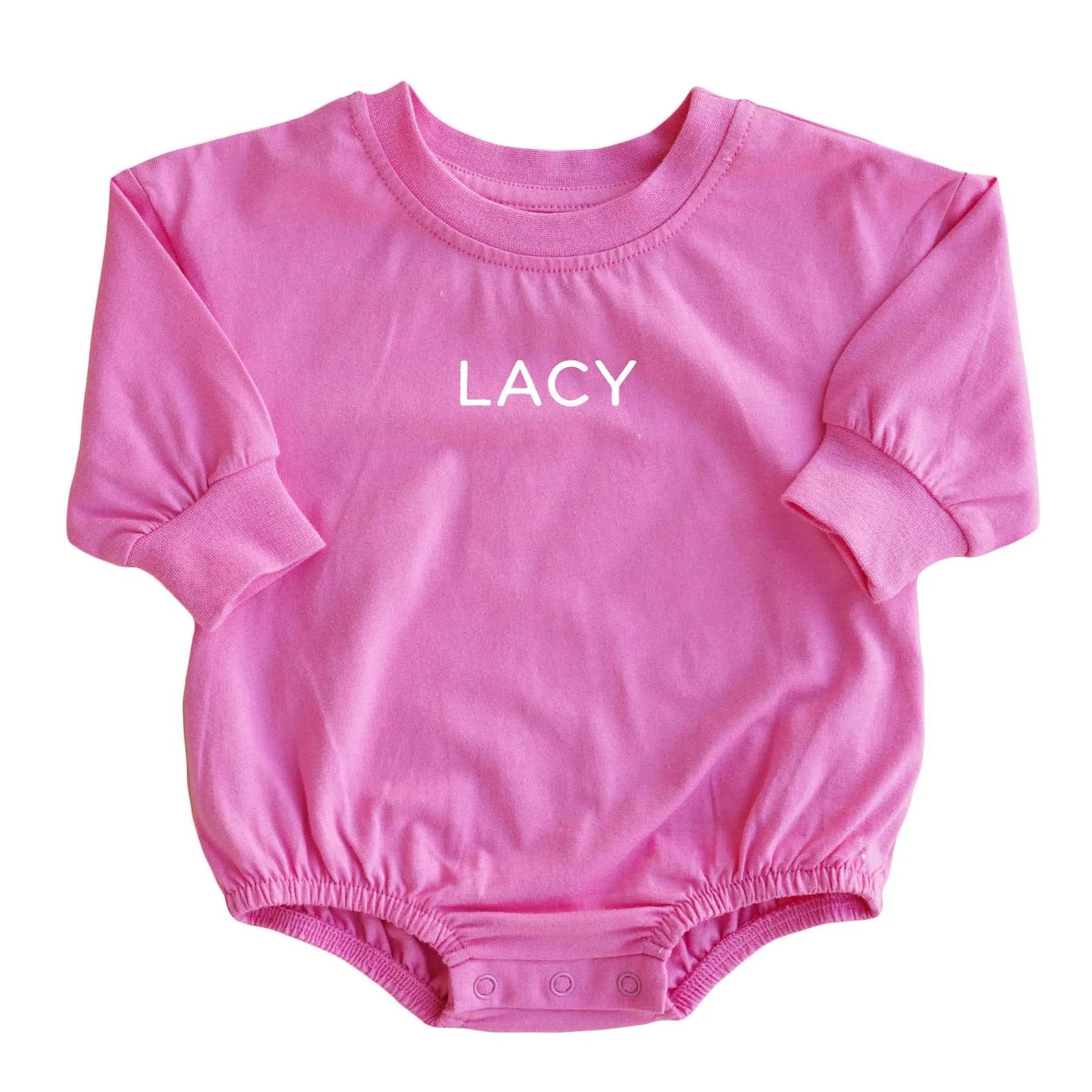 Personalized Long Sleeve Bubble Romper | Spring