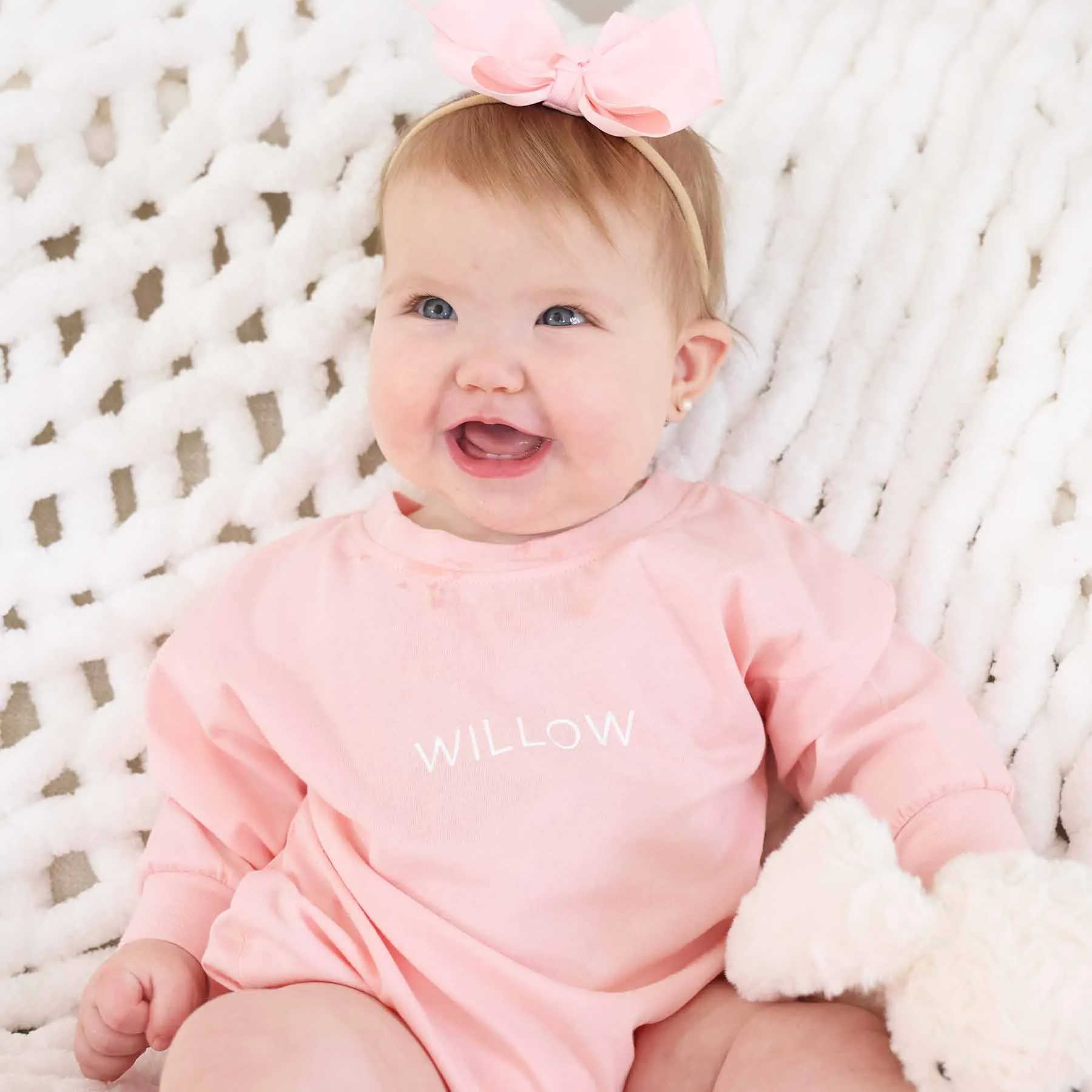Personalized Long Sleeve Bubble Romper | Spring