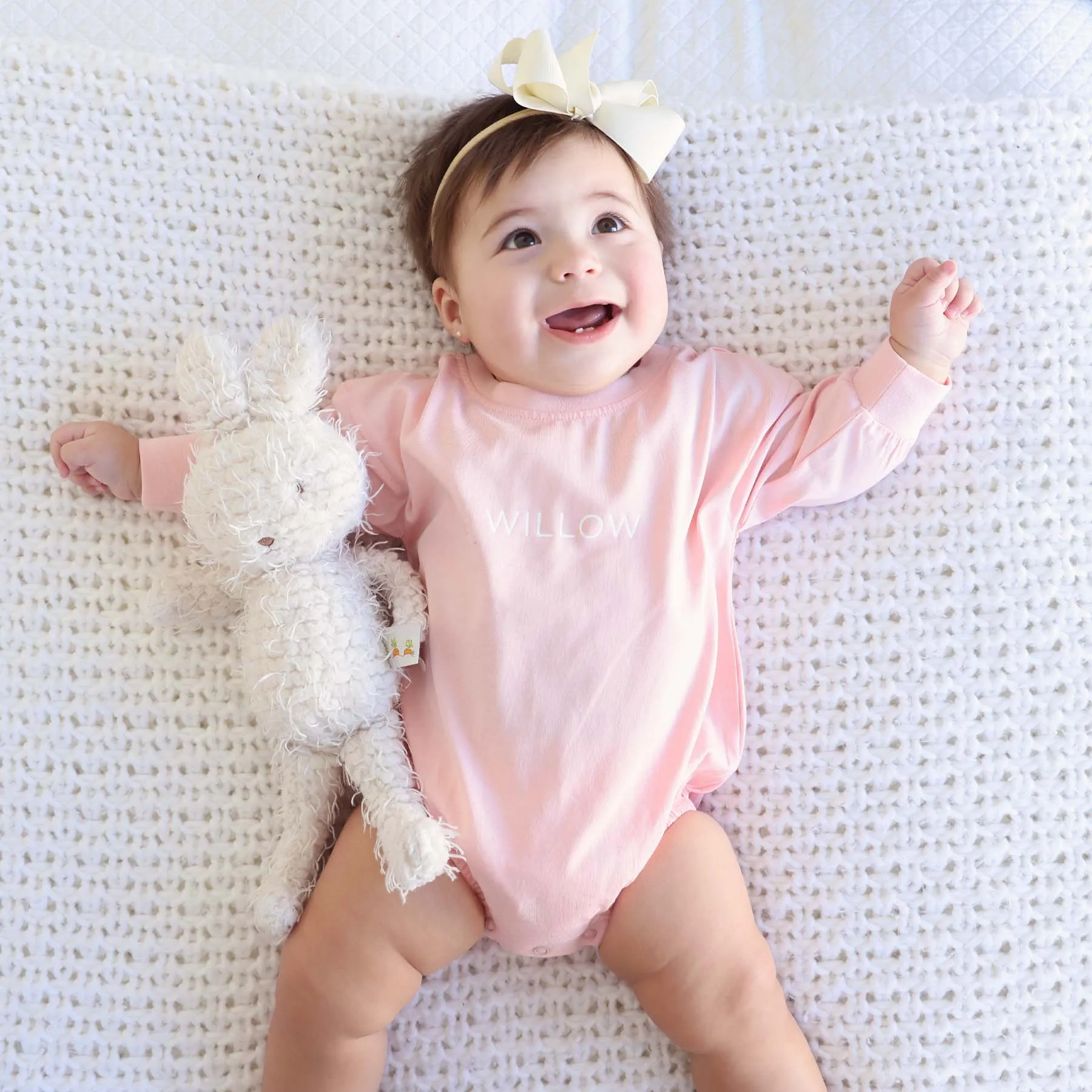 Personalized Long Sleeve Bubble Romper | Spring