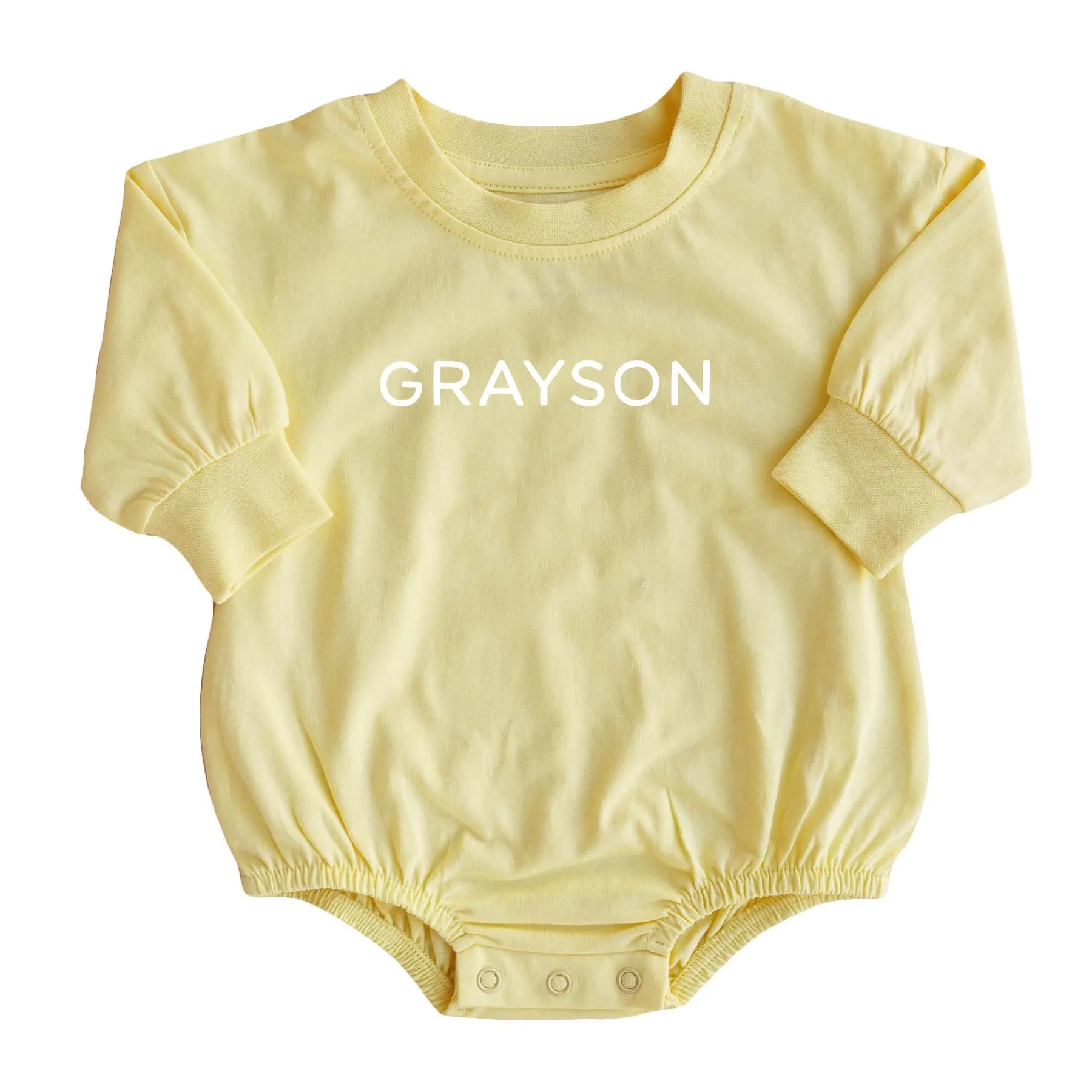 Personalized Long Sleeve Bubble Romper | Spring