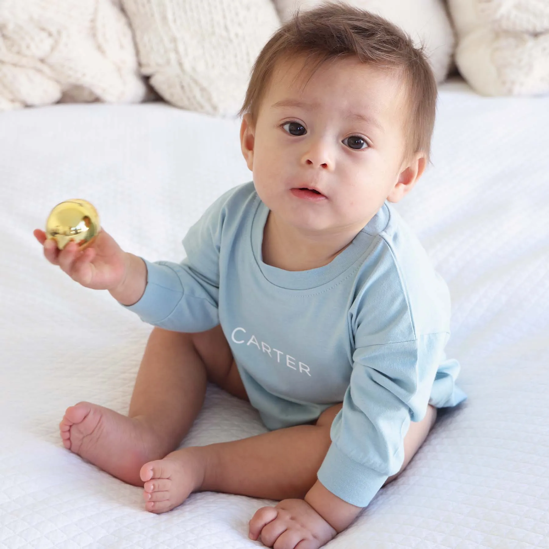 Personalized Long Sleeve Bubble Romper | Spring