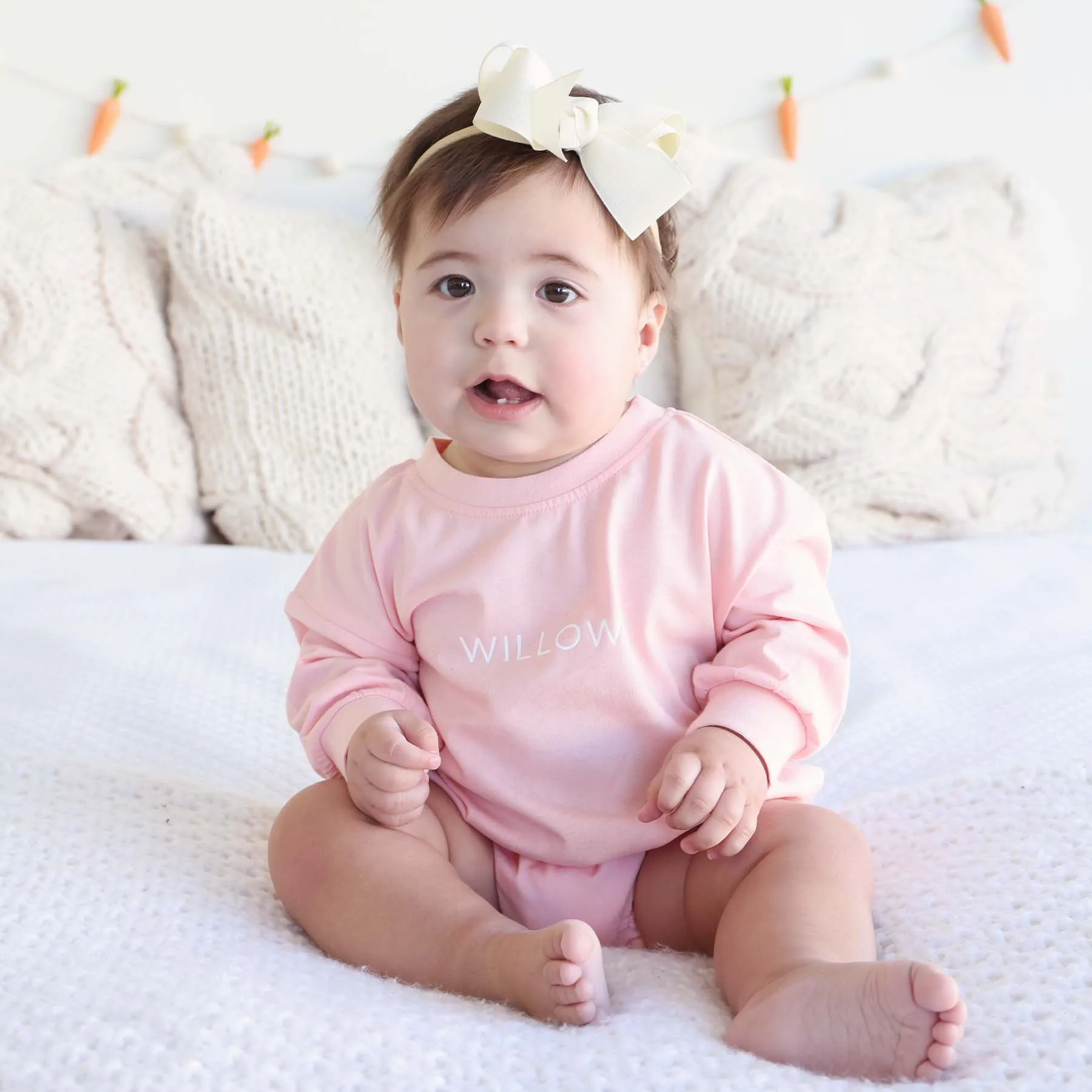 Personalized Long Sleeve Bubble Romper | Spring