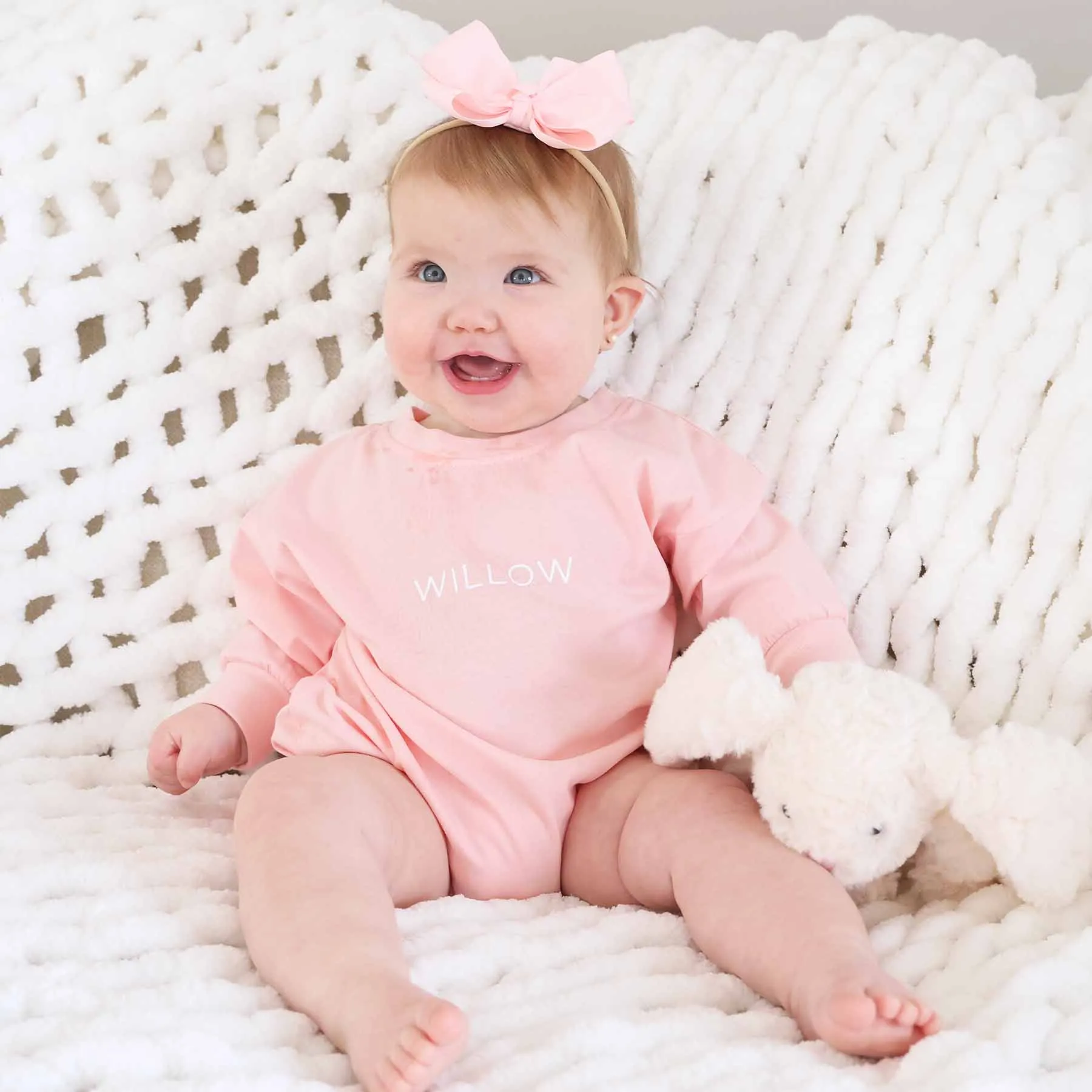 Personalized Long Sleeve Bubble Romper | Spring