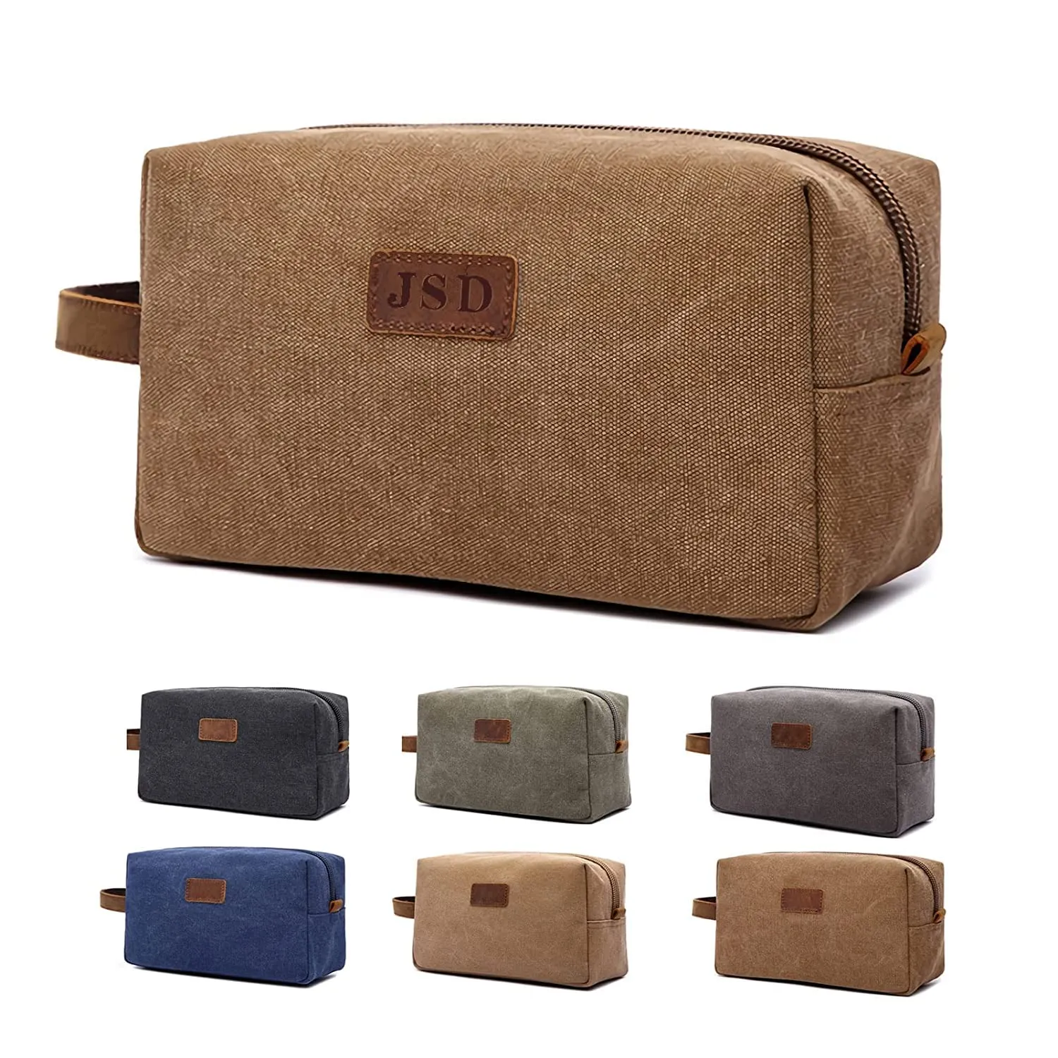 Personalized Toiletry Bag, Custom Laser Engraved Canvas Shaving Dopp Kit, Toiletry Bag Leather Canvas Dopp Kit For Travel, Gift for Him, Groomsmen Gifts