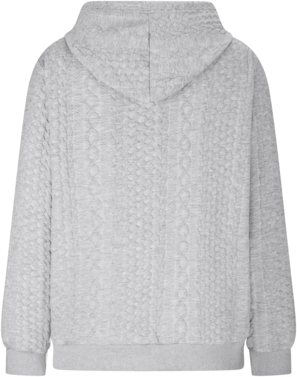 PETYCZEN Fall Sweatshirts for Women Casual Long Sleeve Lightweight Cable Knit Oversized Hoodie Drawstring Pullover Tops