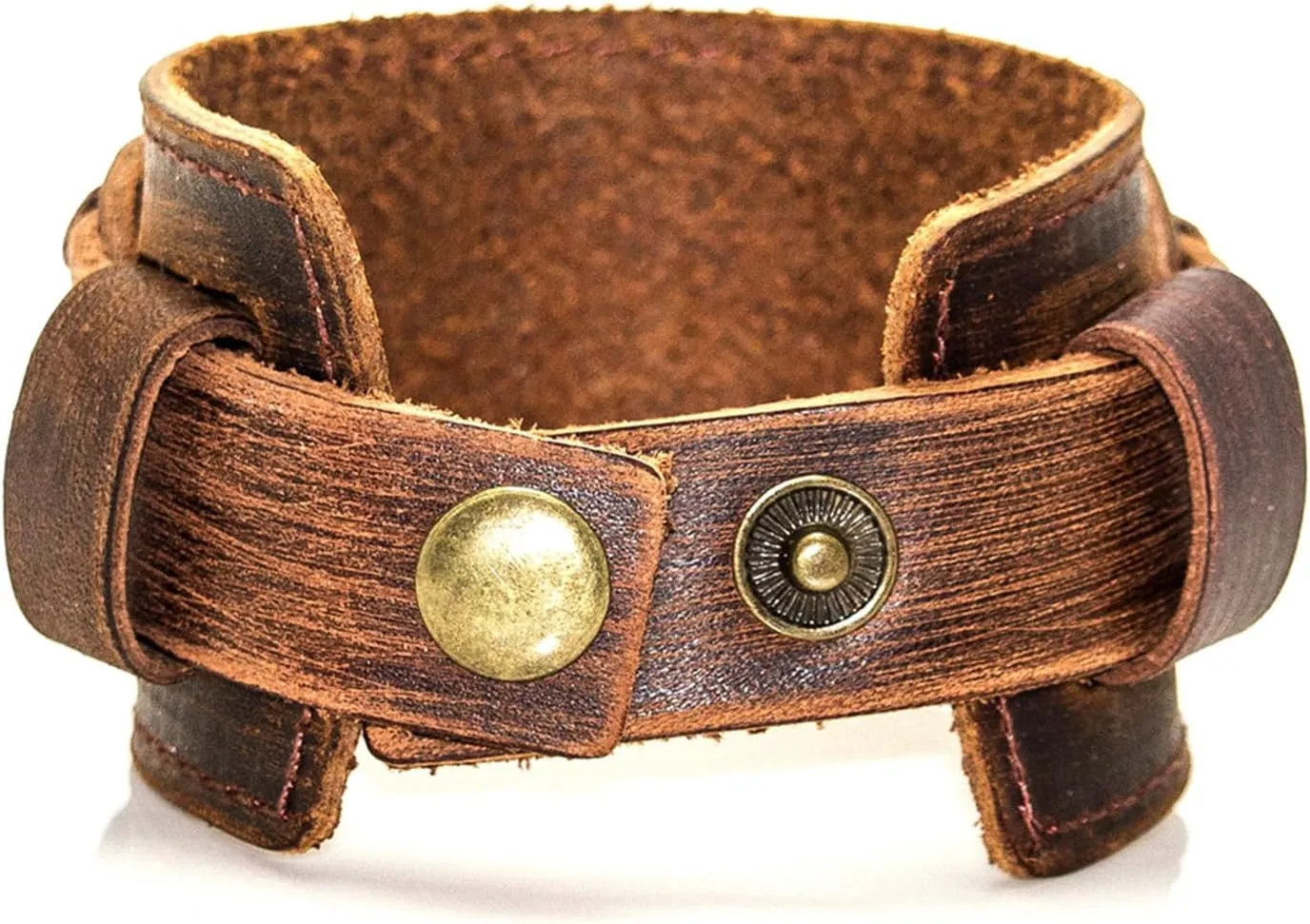 Punk Rock Adjustable Small Wristband Faux Leather Arm Band Cuff Bracelet