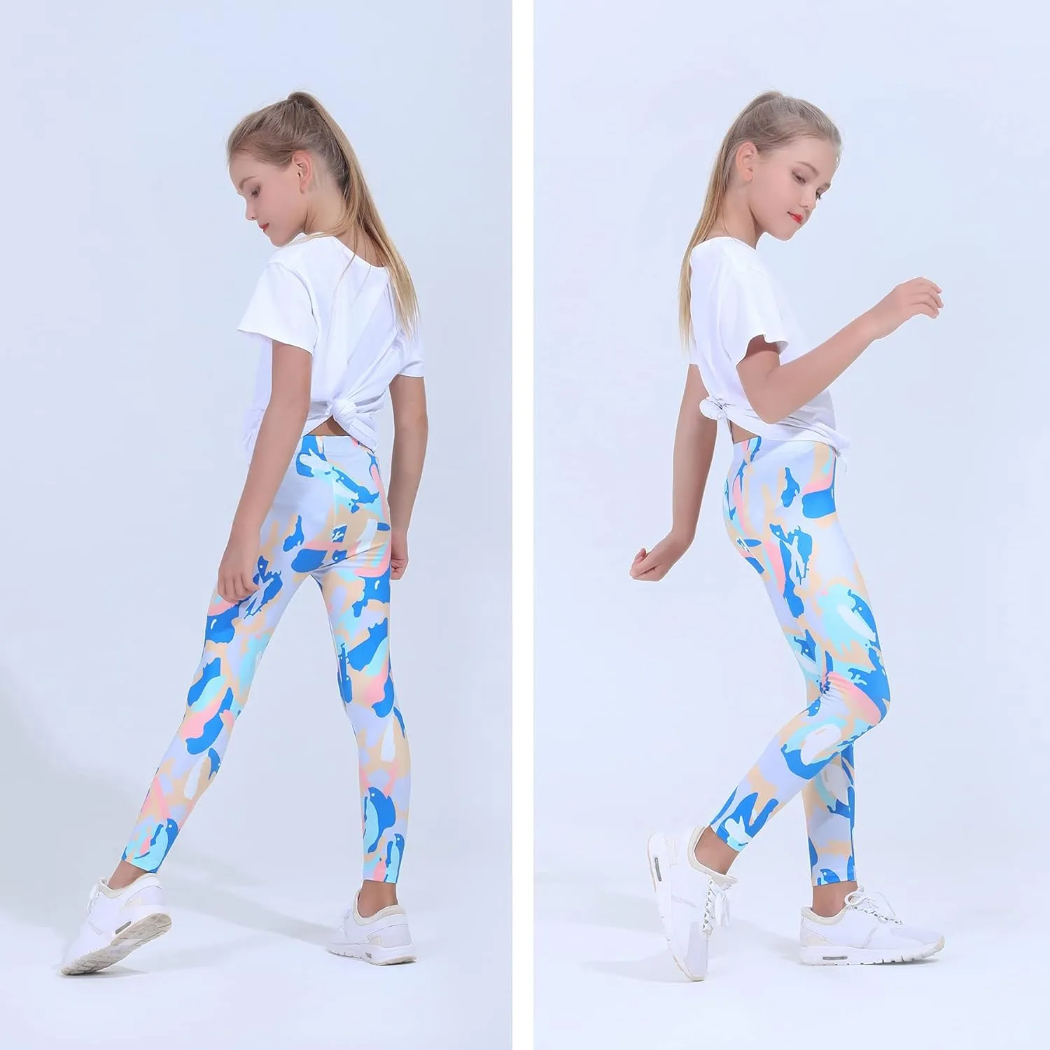 Quedoris Girls Printed Leggings Yoga Pants Multipack Leggings for Kids in 3t to 13 Years